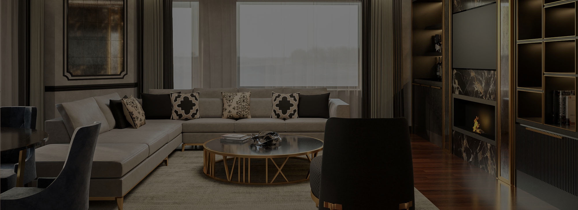 We can add elegance to a modern structure with gold details.